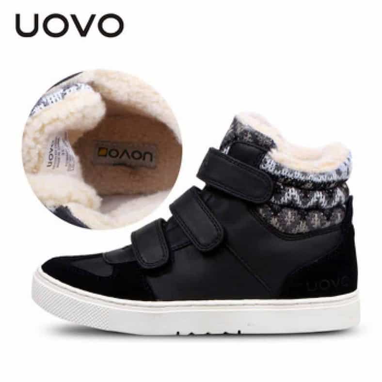 UOVO Winter Children Shoes Warm Faux Fur Boys Shoes Girls Shoes Mid Cut Footwear for Kids.jpg 350x350