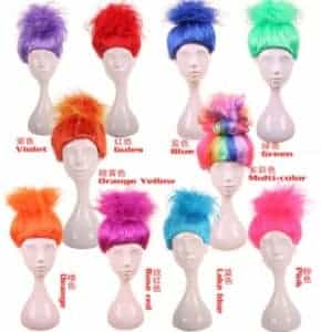 2018 11 19 09 11 29 Trolls Wig for Kids Multi Costume Cosplay Party Supplies Kids Hairs Hat Wig 2017