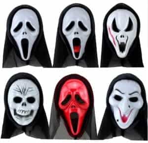 2018 11 15 11 26 35 Adult Men and Women Funny Horror Face Skull PVC Plastic Mask Black Mesh Headgear
