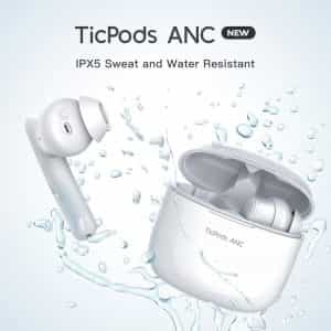 Ticpods ANC True Wireless Earbuds Active Noise Cancellation Bluetooth IPX5 Waterproof Up to 21 Hours Battery